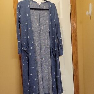 LuLaRoe Blue Polka Dot Cardigan